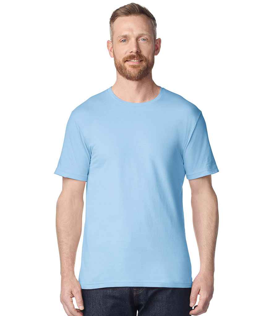 Plain cotton T-shirt shown on a model